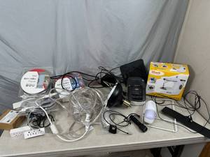 lot 98 image: Electronics, LED Light Strings, Brother Label Printer, Shark Sewing Machine, Lamp, Etc.