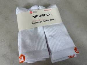 lot 102 image: New 6 Pack of Merrell Cushioned Cotton Socks