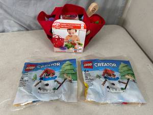 lot 109 image: New Lego Sets and Hape Vegetable Basket Toy Set