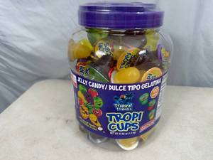 lot 132 image: New Large Container of Jelly Candy Tropi Cups