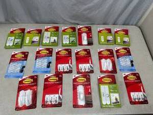 lot 164 image: Assorted New 3M Command Strips, Hooks, Mounting Accessories