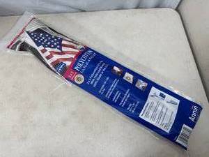lot 209 image: New 3 x 5 ft American Flag with Pole and Bracket