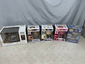 lot 216 image: 5 New Funko Pop Collectible Figurines - The Office, Catwoman, Harry Potter, Etc