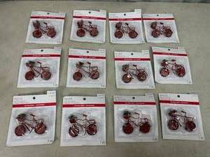 lot 267 image: 12 New Ashland Tiny Treasures Mini Bicycle - Mini Embellishment  Decoration