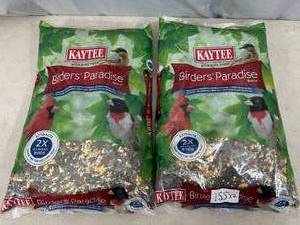 lot 155 image: 2 New Bags of Kaytee Birders Paradise Bird Seed Bird Food - 8 lbs each