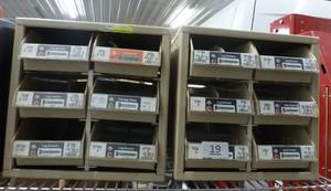 lot 19 image: Two steel 6-drawer bolt storage cabinets