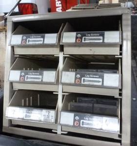 lot 26 image: One steel 6-drawer bolt storage cabinet