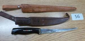 lot 56 image: Normark Fiskars (Finland)knife with sheath  plus an extra leather sheath
