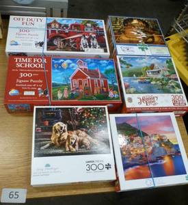 lot 65 image: SIX 300 piece puzzles, large size