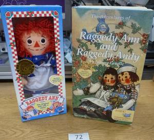lot 72 image: 3 New Raggedy Ann dolls