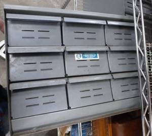 lot 102 image: 9 drawer steel nut and bolt bins