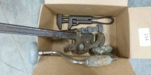 lot 114 image: Box of some old wrenches