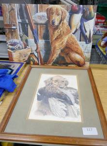 lot 117 image: 2 Dog and 2 duck pictures