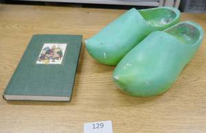 lot 129 image: 1945 H.C. Andersens Fairy Tales with great color, and wooden clogs