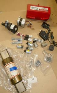 lot 157 image: Misc lot of bearings, fuse, pump, motor