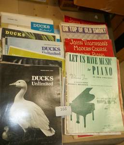 lot 166 image: Bunch of 1969-75 Ducks unlimited, old piano music, and old comic books