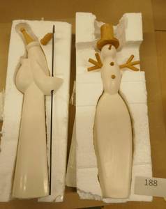lot 188 image: TWO New ceramic winter figures 13 inches tall