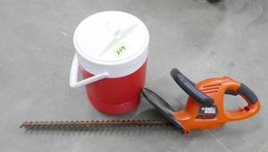 lot 259 image: hedge trimmer and cooler