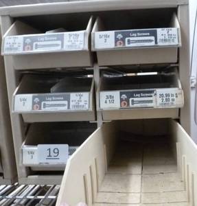 lot 21 image: One steel 6-drawer bolt storage cabinet