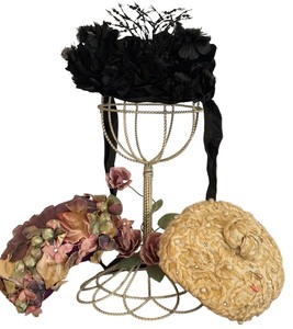 lot 131 image: Vintage and Antique Womens Hats by Maurice L Rothchild, Young Quinlan Designed for Daytons and More and Hat Stand