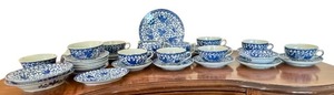 lot 93 image: Assorted Blue and White Vintage Japanese Dishes