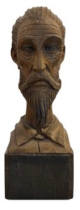 lot 263 image: Vintage Ouro Artesania Wooden Carved Don Quixote Bust
