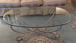 lot 217 image: Elegant Glass Topped Coffee Table