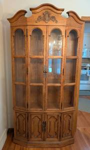 lot 219 image: Vintage Carved Wood and Glass Display Cabinet