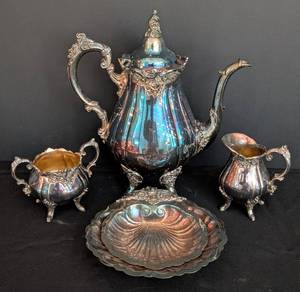lot 241 image: Wallace Baroque Silver Plated Tea Set