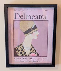 lot 245 image: Small Framed Delineator Advertising Magazine Print