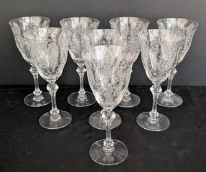 lot 253 image: Tiffin  Franciscan Etched Glassware