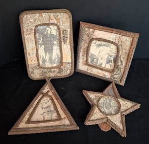 lot 255 image: Small Rustic Style Photo Frames
