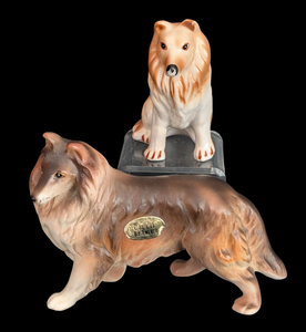 lot 286 image: Pair of Porcelain Collie Dog Figurines