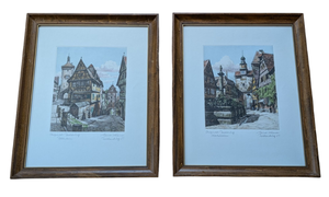 lot 290 image: Pair of Framed Heiner Krasser Etching Prints