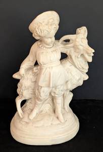 lot 292 image: Ceramic Girl with Goat Figurine
