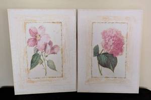 lot 297 image: Pair of Pretty Floral Canvas Prints