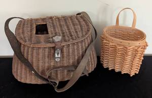 lot 298 image: Vintage Fishing Creel and Decorative Basket