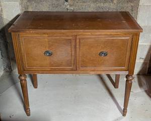 lot 330 image: Vintage Wood Cabinet Table