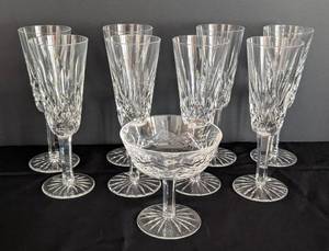 lot 16A image: Waterford Crystal Lismore Champagne Glasses
