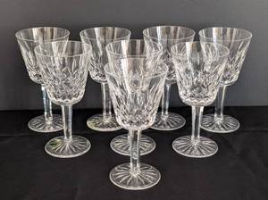 lot 16B image: Waterford Crystal Lismore White Wine Glasses