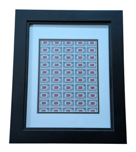 lot 213 image: Framed US Post Office 5 Cent Norway Stamp Sheet