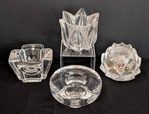 lot 204 image: Crystal Votive Holders including Dansk and Orrefors