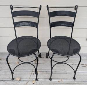 lot 154 image: Pair of Iron Patio Chairs