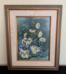 lot 143 image: Framed Floral Painting by Higley
