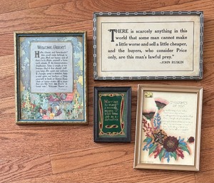 lot 349 image: Variety of Framed Vintage Mottos