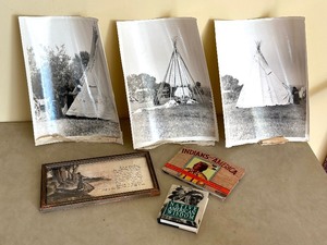 lot 355 image: Native American Black and White Photographic Prints, Miniature Books and Framed Motto Print
