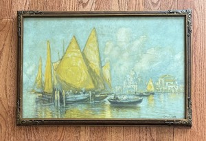lot 357 image: Vintage Venetian Sails Print by Arthur V. Diehl