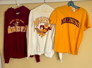 lot 367 image: University of Minnesota T-shirt and Sweatshirts