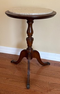 lot 402 image: Vintage Granite Top Accent Table