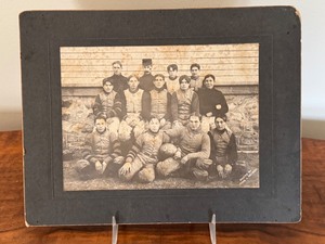 lot 223 image: Antique 1903 Black and White Browns Valley Mens Football Team Photograph